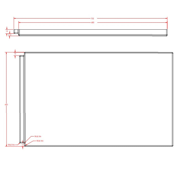 Eastbrook Portland Beauforte Low Level Bath End Panel - 700mm Wide - White