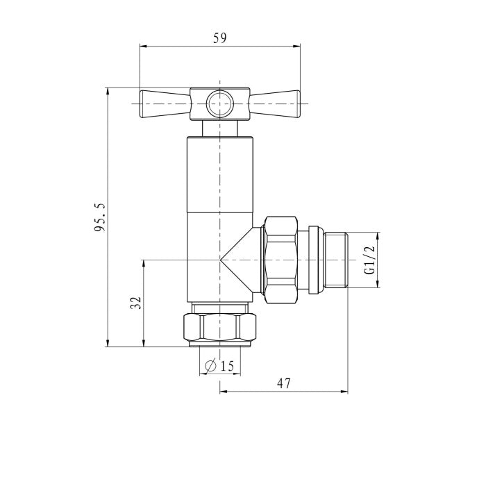 Eastbrook Traditional Manual Angled Radiator Valves Pair - Chrome