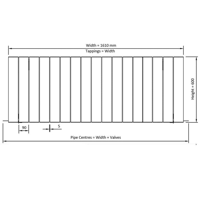 Eastbrook Guardia Aluminium Horizontal Designer Radiator - Matt White