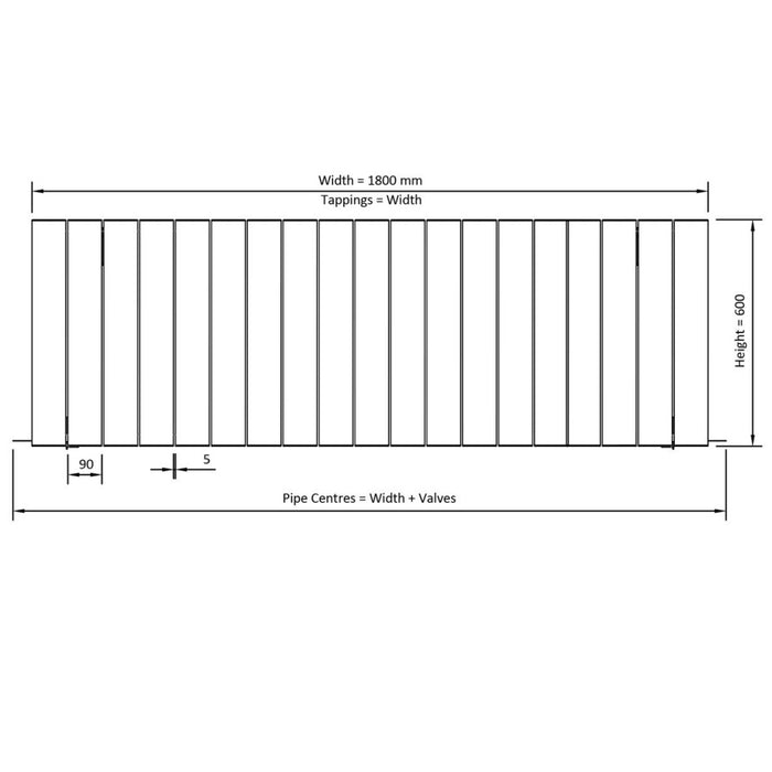 Eastbrook Guardia Aluminium Horizontal Designer Radiator - Matt White