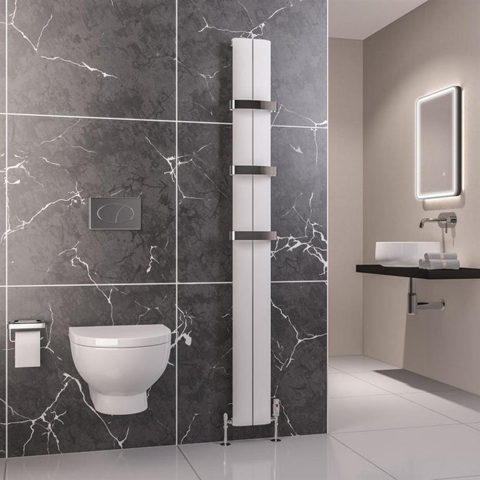 Eastbrook Preston Aluminium Vertical Designer Radiator - Matt White