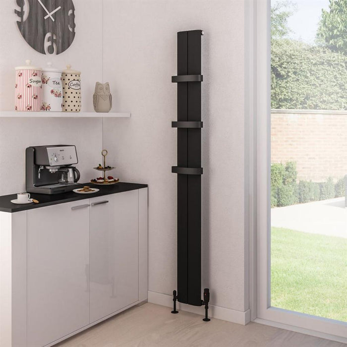 Eastbrook Preston Aluminium Vertical Designer Radiator - Matt Black