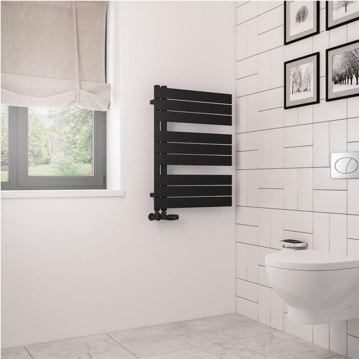 Eastbrook Helmsley Vertical Designer Heated Towel Rail - Matt Black