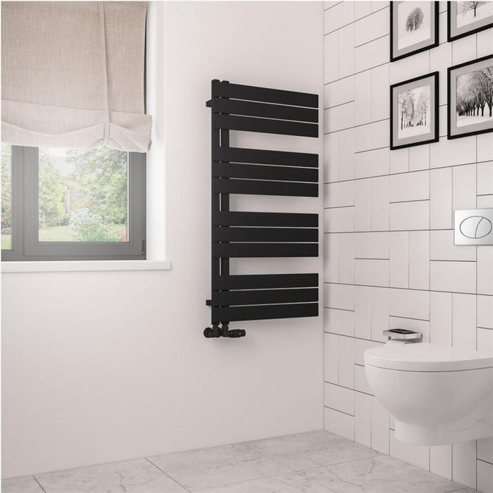 Eastbrook Helmsley Vertical Designer Heated Towel Rail - Matt Black