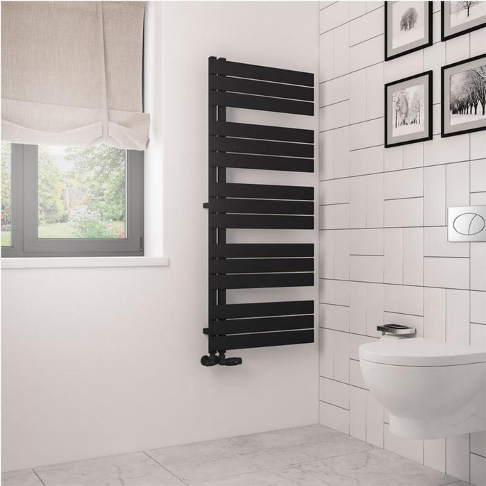 Eastbrook Helmsley Vertical Designer Heated Towel Rail - Matt Black