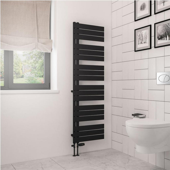 Eastbrook Helmsley Vertical Designer Heated Towel Rail - Matt Black