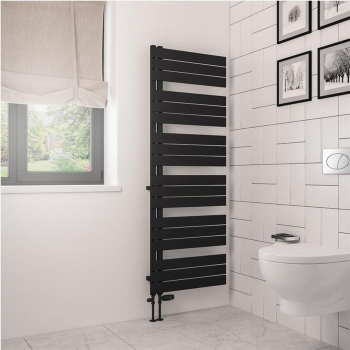 Eastbrook Helmsley Vertical Designer Heated Towel Rail - Matt Black