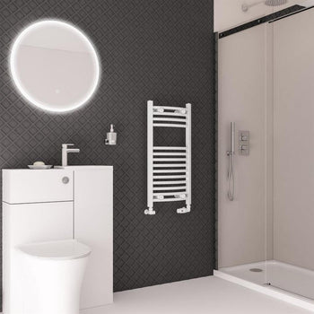 Eastbrook Wingrave Vertical Curved Heated Towel Rail - Gloss White