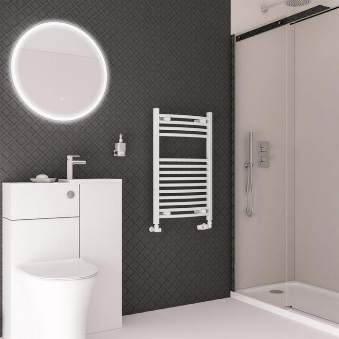 Eastbrook Wingrave Vertical Curved Heated Towel Rail - Gloss White