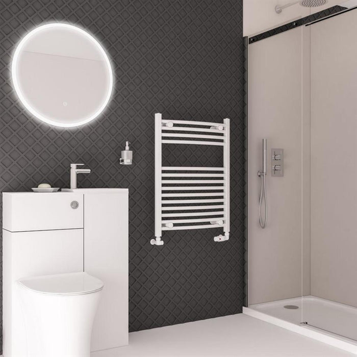 Eastbrook Wingrave Vertical Curved Heated Towel Rail - Gloss White