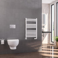 Eastbrook Defford Vertical Designer Straight Heated Towel Rail - Gloss White