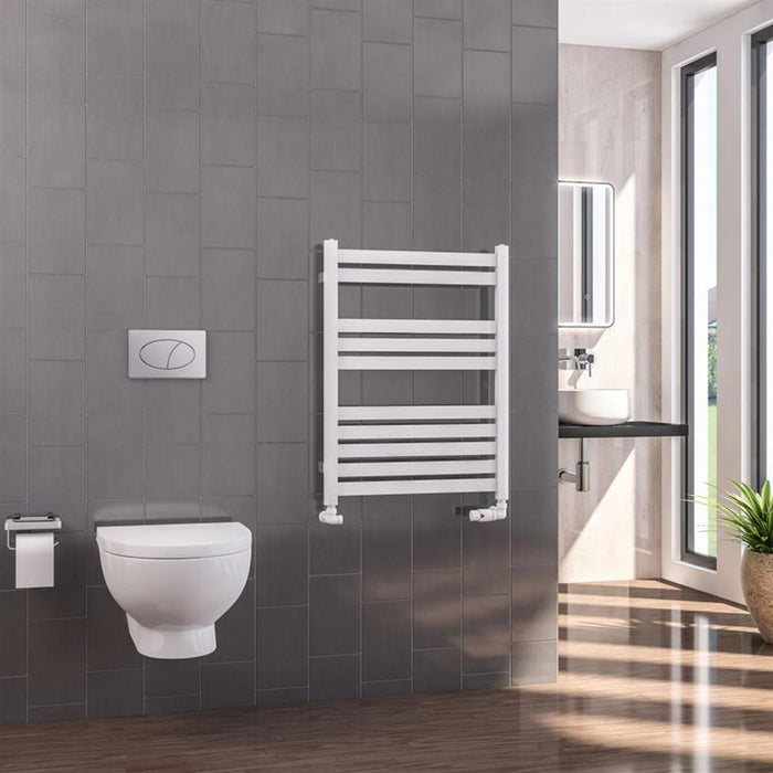 Eastbrook Defford Vertical Designer Straight Heated Towel Rail - Gloss White