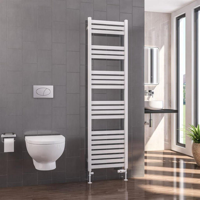 Eastbrook Defford Vertical Designer Straight Heated Towel Rail - Gloss White