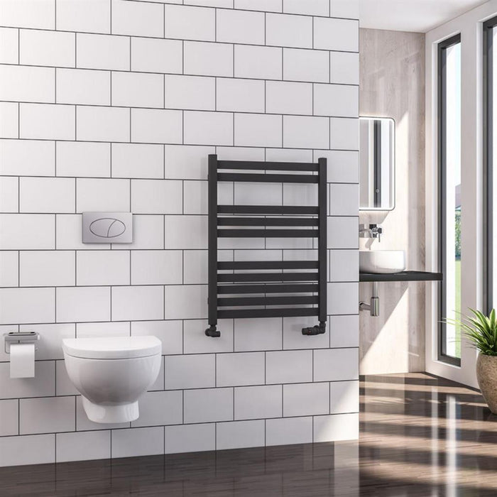 Eastbrook Defford Vertical Designer Straight Heated Towel Rail - Matt Anthracite