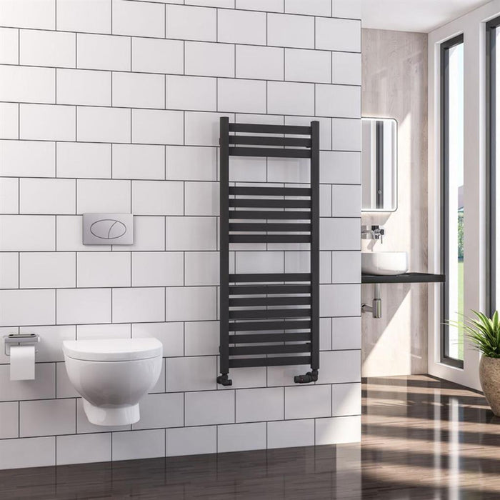 Eastbrook Defford Vertical Designer Straight Heated Towel Rail - Matt Anthracite