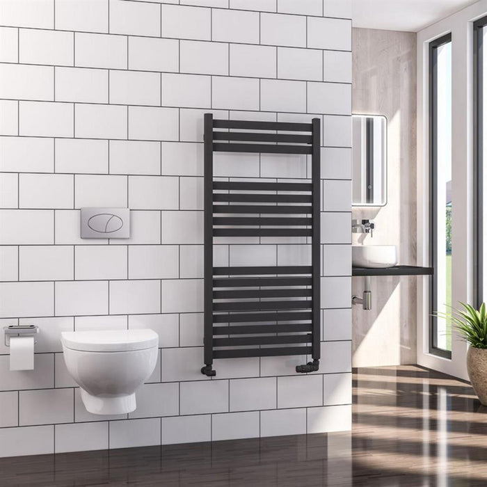 Eastbrook Defford Vertical Designer Straight Heated Towel Rail - Matt Anthracite