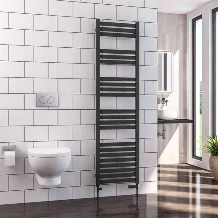 Eastbrook Defford Vertical Designer Straight Heated Towel Rail - Matt Anthracite