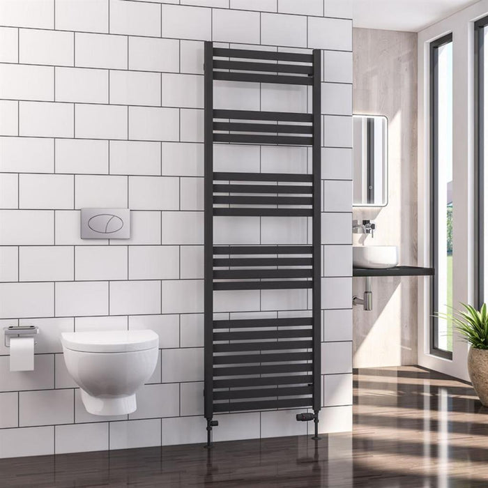 Eastbrook Defford Vertical Designer Straight Heated Towel Rail - Matt Anthracite