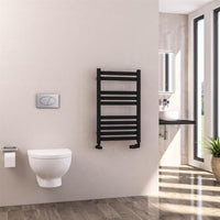 Eastbrook Defford Vertical Designer Straight Heated Towel Rail - Matt Black