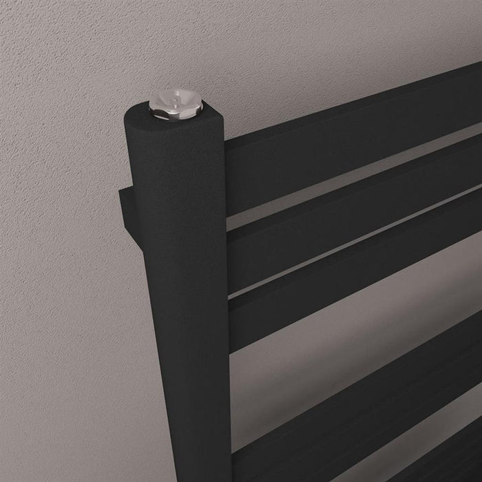 Eastbrook Defford Vertical Designer Straight Heated Towel Rail - Matt Black