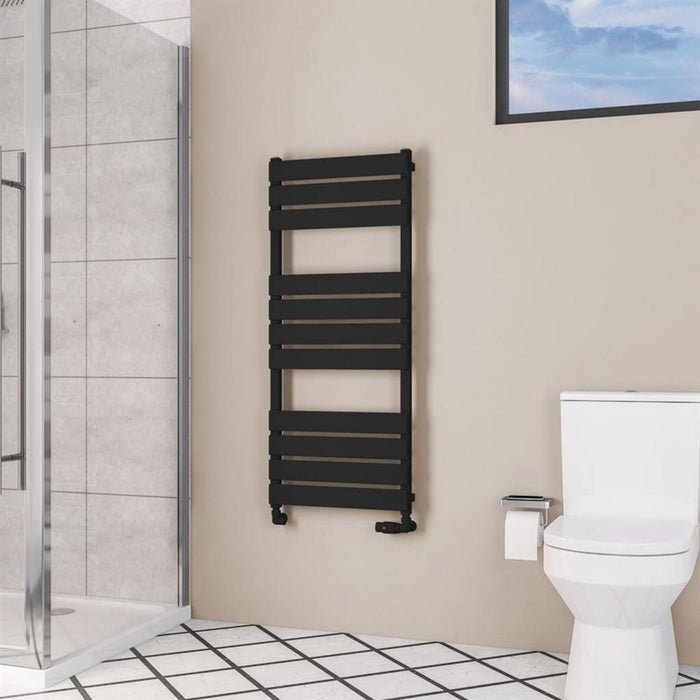 Eastbrook Deddington Vertical Designer Heated Towel Rail - Matt Black