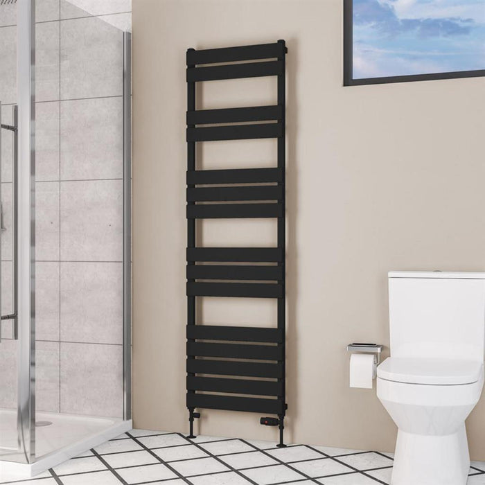 Eastbrook Deddington Vertical Designer Heated Towel Rail - Matt Black