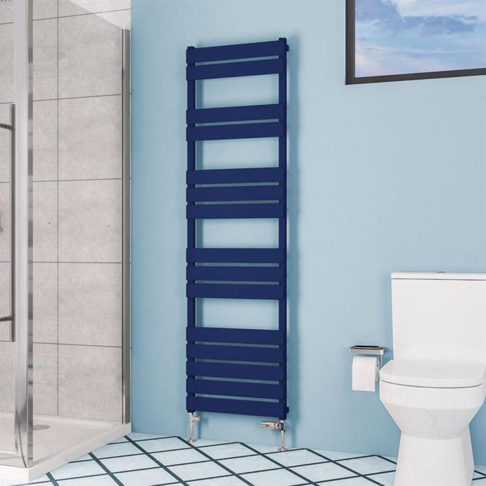 Eastbrook Deddington Vertical Designer Heated Towel Rail - Matt Cobalt Blue