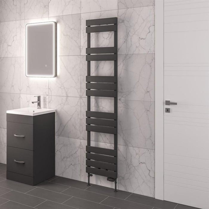 Eastbrook Addington Type 10 Vertical Designer Heated Towel Rail - Matt Anthracite