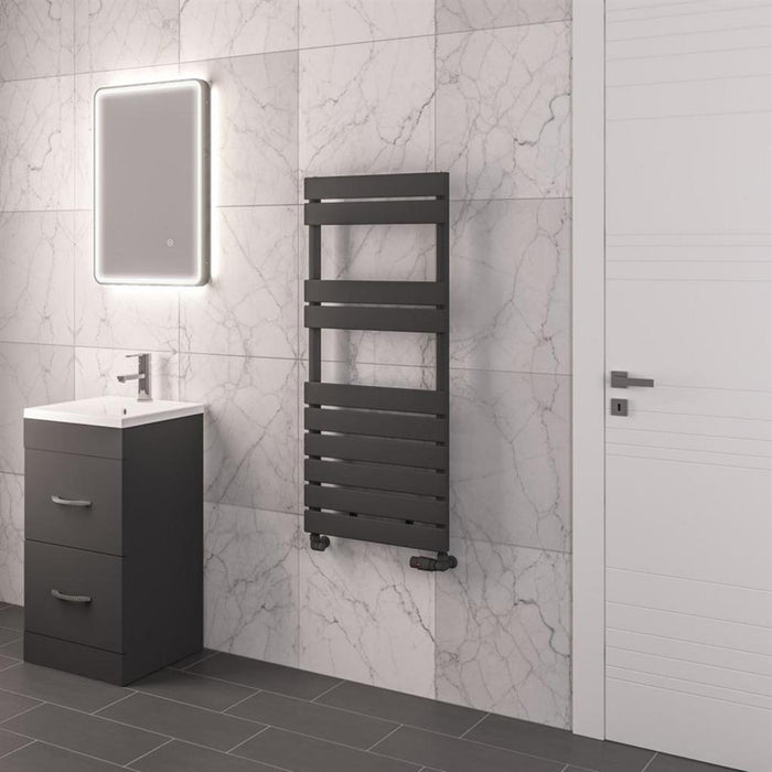 Eastbrook Addington Type 10 Vertical Designer Heated Towel Rail - Matt Anthracite