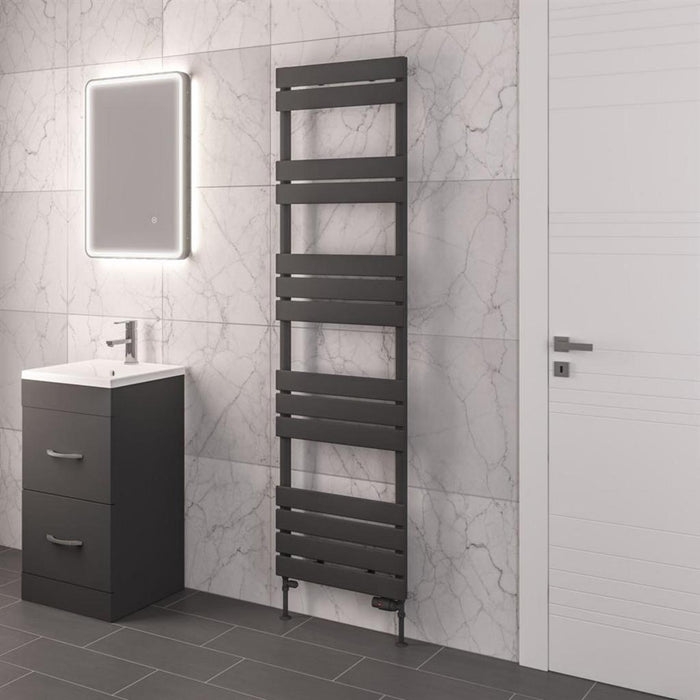 Eastbrook Addington Type 10 Vertical Designer Heated Towel Rail - Matt Anthracite