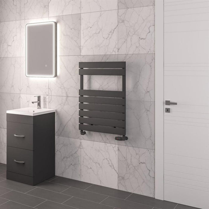 Eastbrook Addington Type 10 Vertical Designer Heated Towel Rail - Matt Anthracite