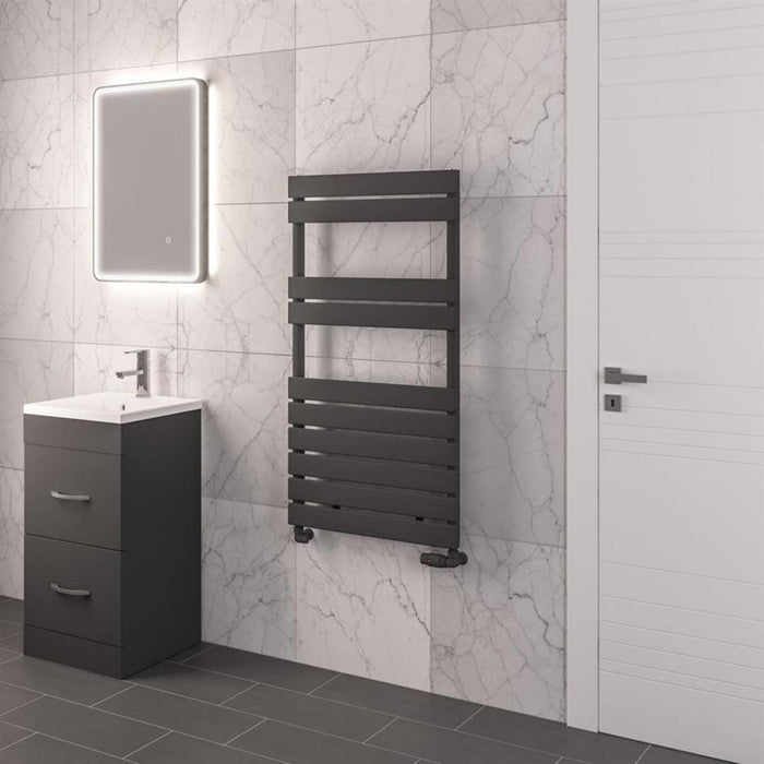Eastbrook Addington Type 10 Vertical Designer Heated Towel Rail - Matt Anthracite