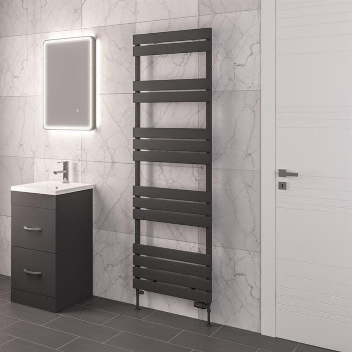 Eastbrook Addington Type 10 Vertical Designer Heated Towel Rail - Matt Anthracite