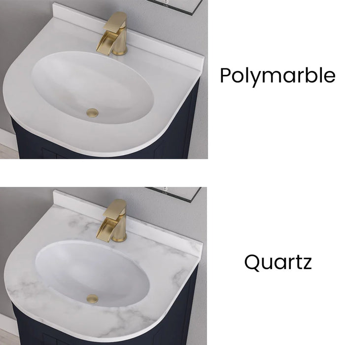 Eastbrook Hardwick 2 Door Wall Hung Vanity Unit With Polymarble Basin - 500mm Wide - 1 Tap Hole