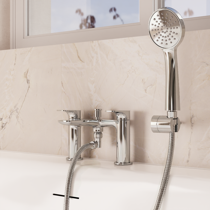 Crosswater Fuse Deck Mounted Bath Shower Mixer Tap With Kit