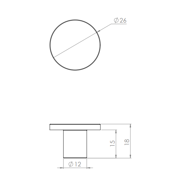 Crosswater Round Modern Furniture Handle