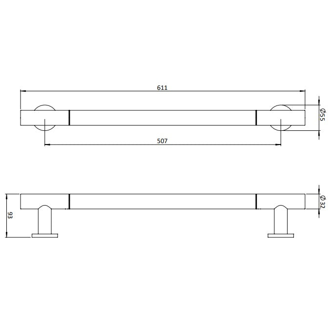 Crosswater Straight Grab Bar
