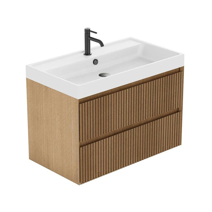Vado Groove 2 Drawer Wall Hung Vanity Unit with Basin