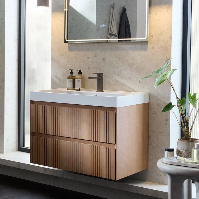Vado Groove 2 Drawer Wall Hung Vanity Unit with Basin