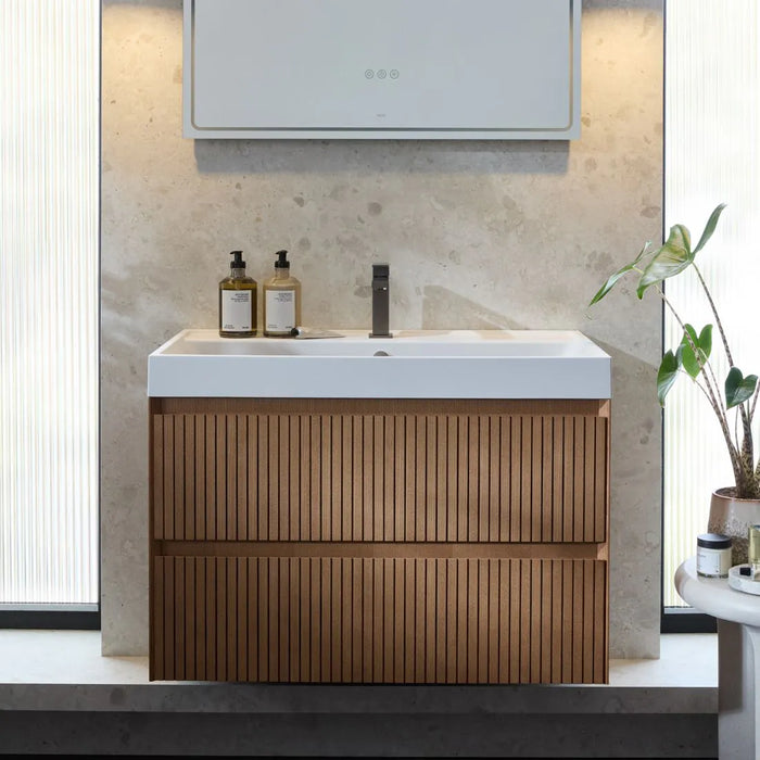 Vado Groove 2 Drawer Wall Hung Vanity Unit with Basin