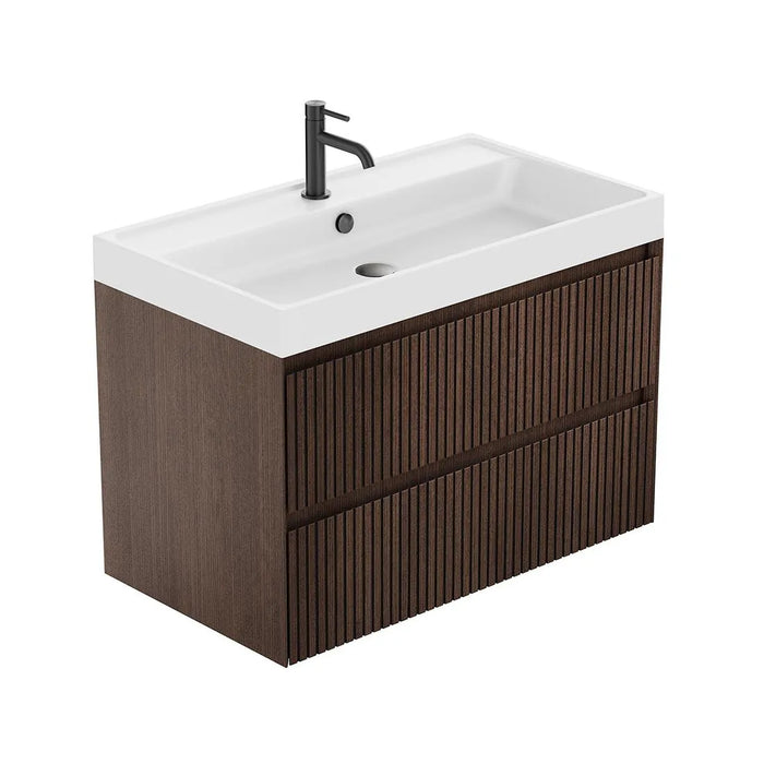 Vado Groove 2 Drawer Wall Hung Vanity Unit with Basin