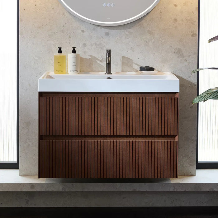 Vado Groove 2 Drawer Wall Hung Vanity Unit with Basin