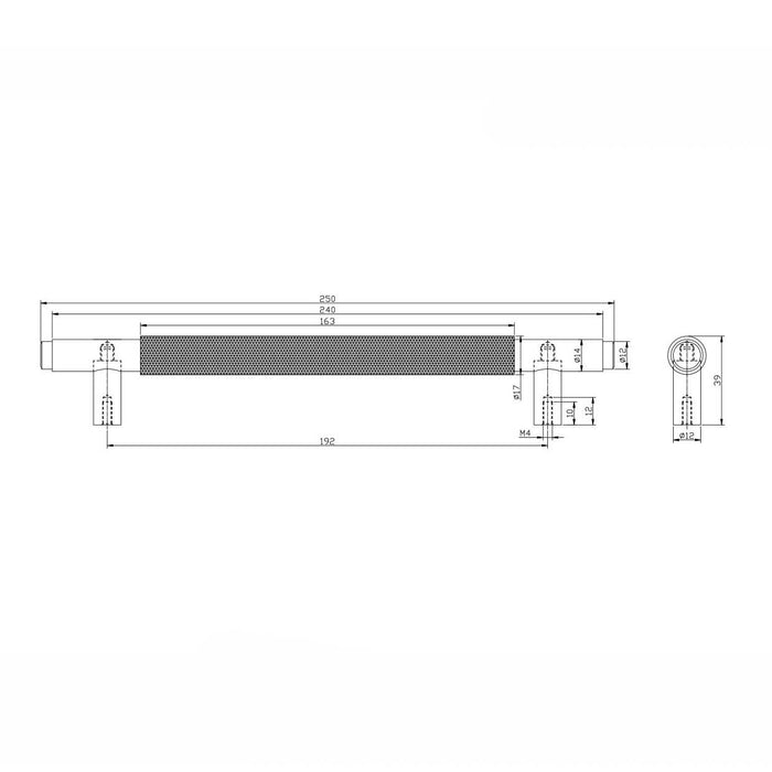 Scudo Knurled Straight Furniture Handle 250mm