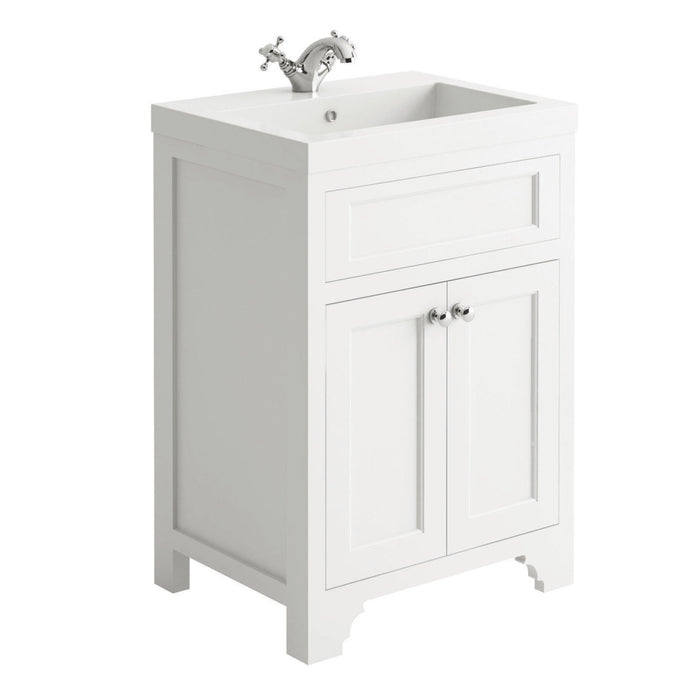 Scudo Ripley 600mm 2 Door Floorstanding Vanity Unit with Handles & Basin