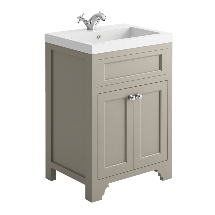 Scudo Ripley 600mm 2 Door Floorstanding Vanity Unit with Handles & Basin