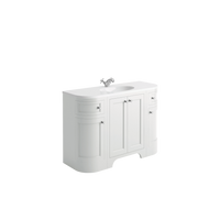 Scudo Brunswick 1200mm Curved Floorstanding Vanity Unit with Chrome Handles & Basin (No Tap Hole)