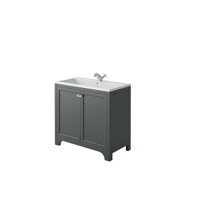 Scudo Brunswick 2 Door Floorstanding Vanity Unit with Basin & Chrome Handles