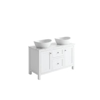 Scudo Montpelier 1200mm 2 Drawer & 2 Door Floorstanding Vanity Unit with Chrome Handles & Marble Countertop