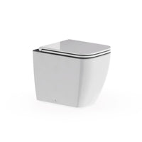 Britton Hoxton Rimless Square Back To Wall Toilet with Seat - Gloss White