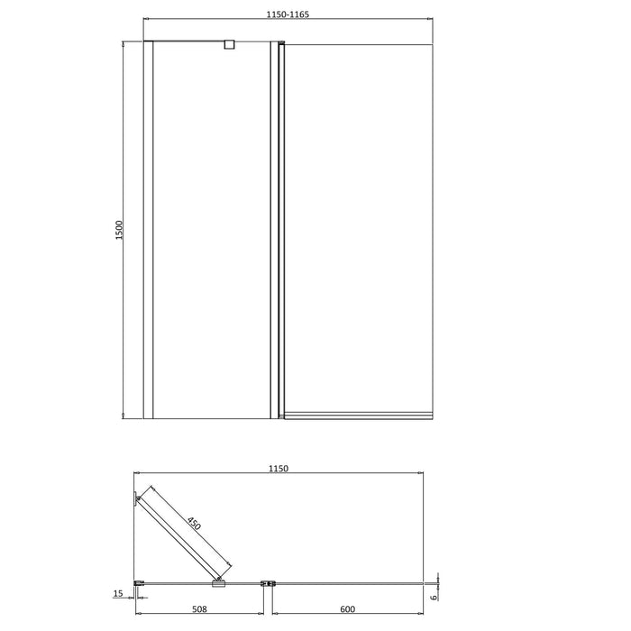 Britton Hoxton 6 Double Panel Bath Screen - 1500mm x 1150mm
